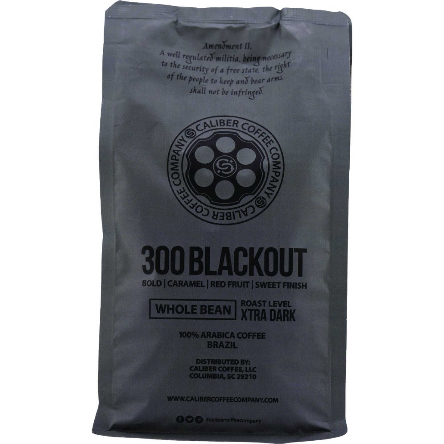 Caliber Coffee 300 Blackout Whole Bean Extra Dark Roast, 12 Oz. Bag Image 1
