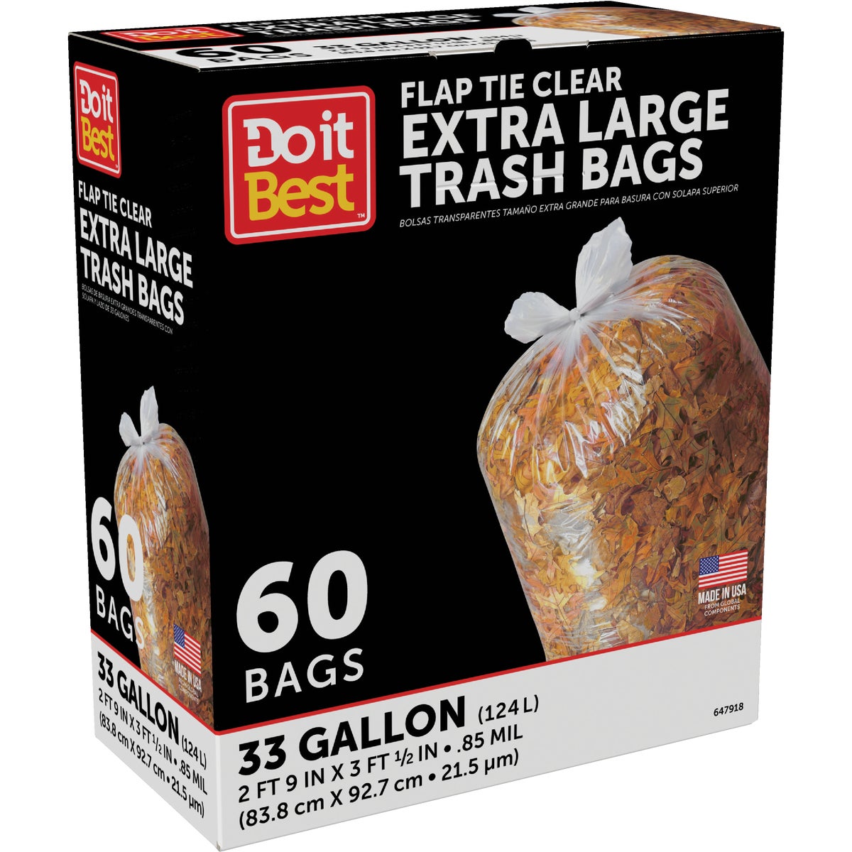 Do it Best 33 Gal. Extra Large Clear Trash Bag (60-Count) Image 2