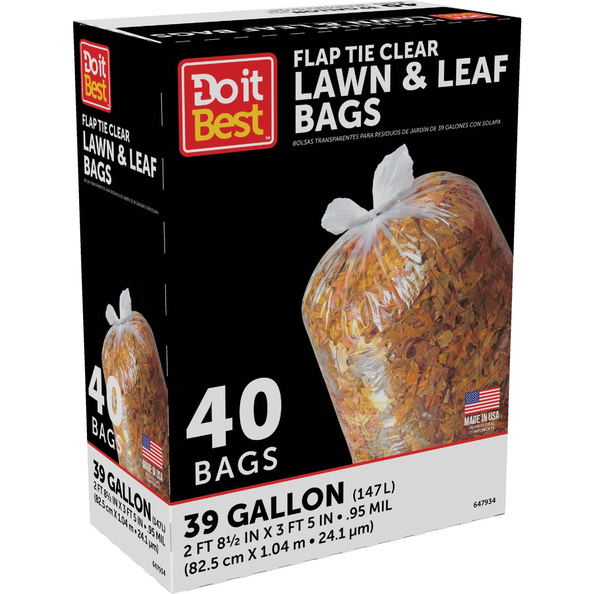 Do it Best 39 Gal. Clear Flap Tie Lawn & Leaf Bag (40-Count) Image 4