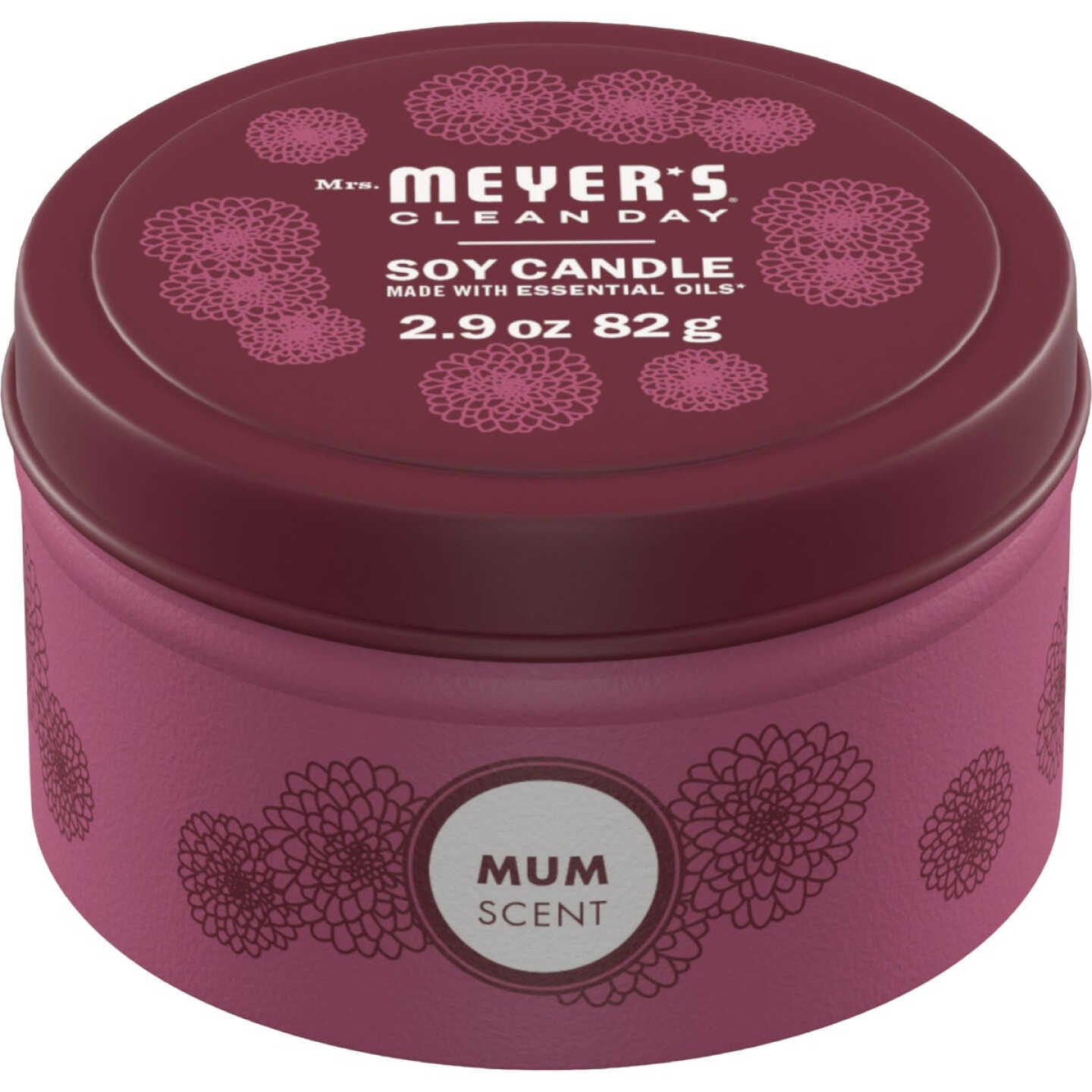 Mrs. Meyer's Clean Day 2.9 Oz. Mum Small Tin Fall Soy Candle Image 1