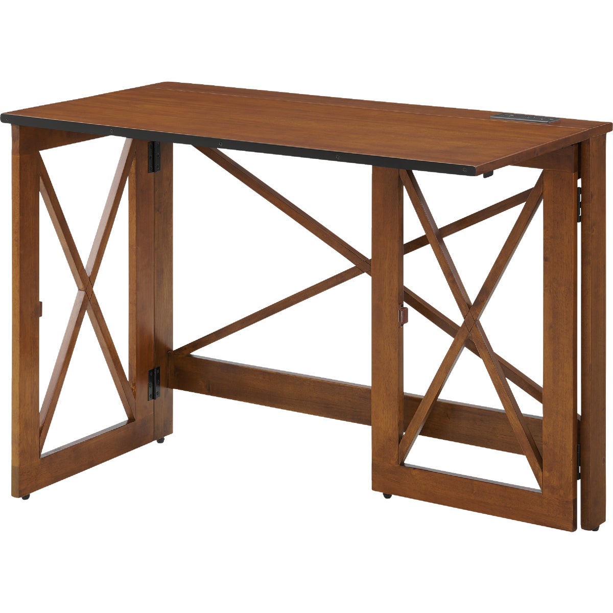 Stakmore 29.25 In. x 40 In. Fruitwood Folding Desk with USB Charge Port Image 2