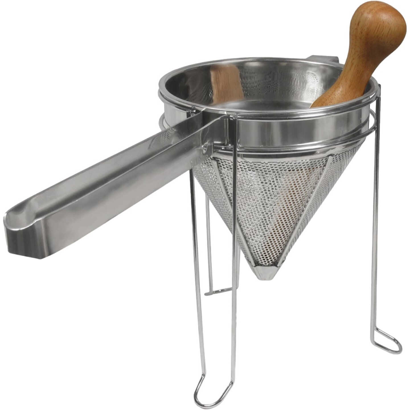 Weston Stainless Steel Cone Strainer & Pestle Set Image 1