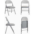 COSCO Premium Gray Fabric Padded Metal Folding Chair Image 4