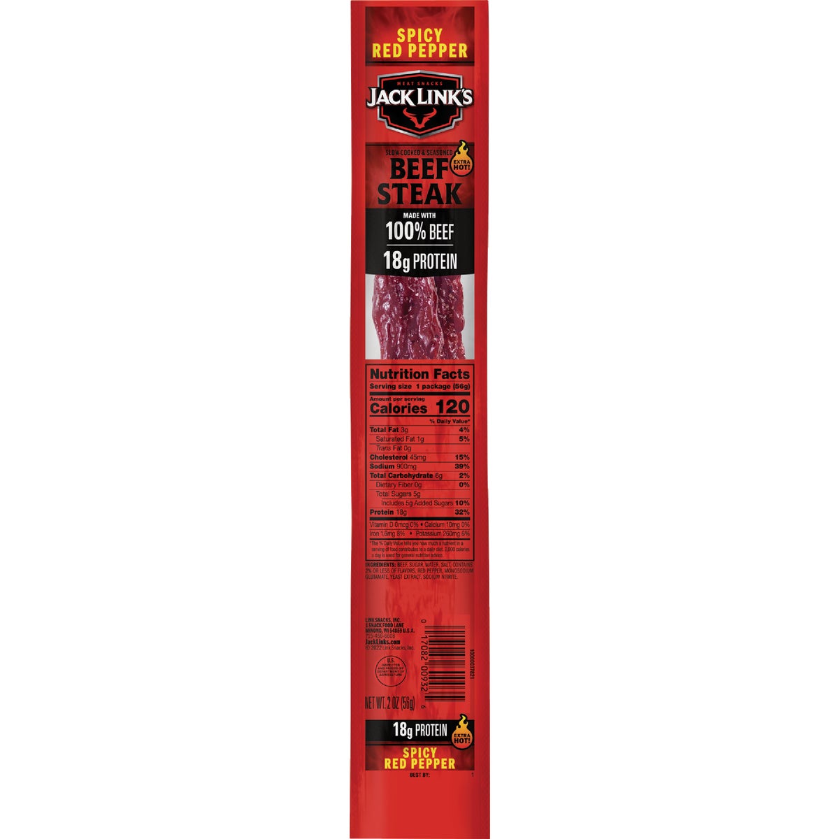Jack Link's 2 Oz. Spicy Red Pepper Beef Steak Jerky Image 1