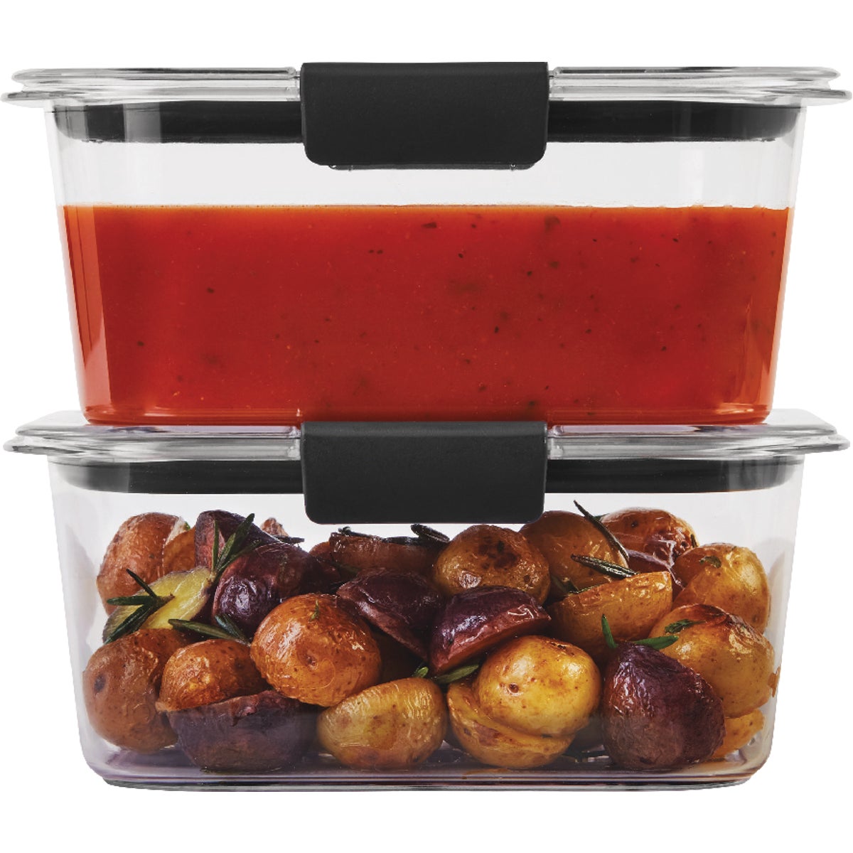 Rubbermaid Brilliance 1.3 C. Clear Rectangle Food Storage Container (2-Pack) Image 6