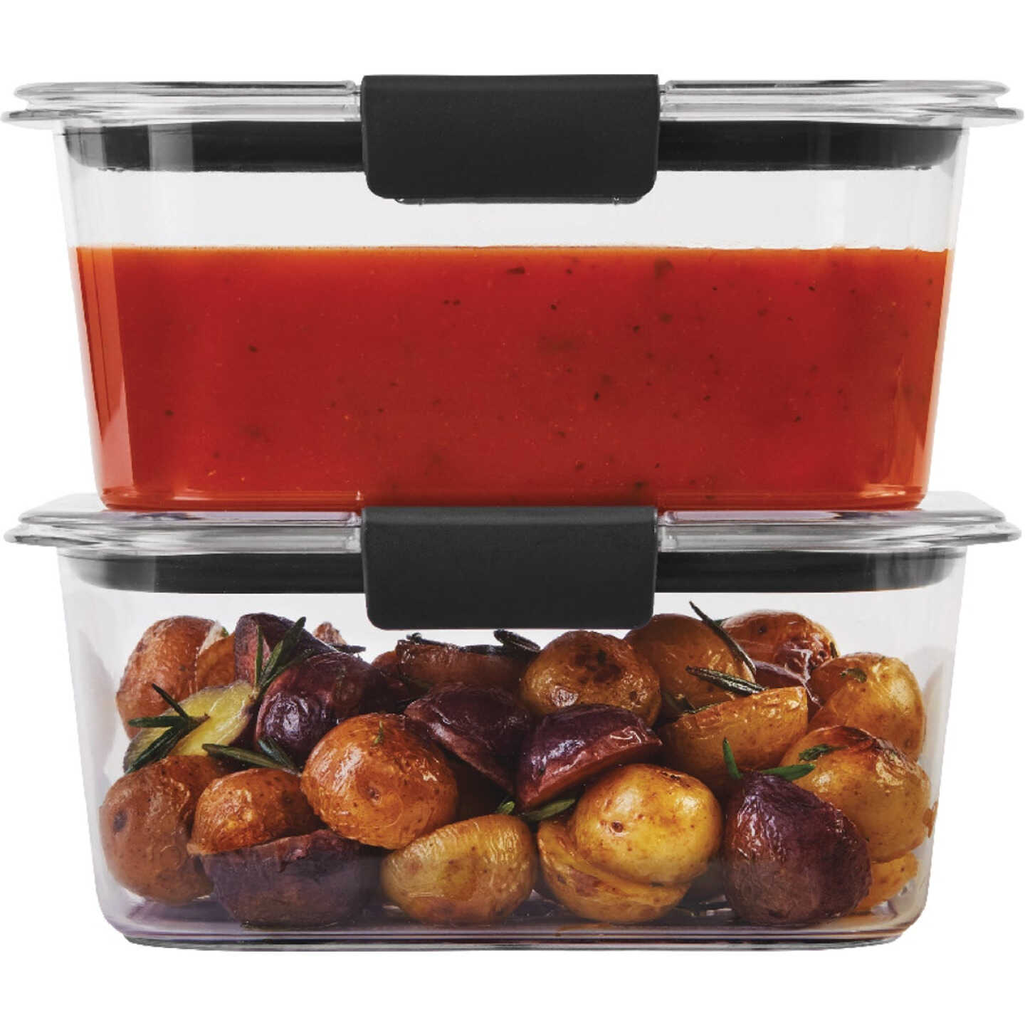 Rubbermaid Brilliance 1.3 C. Clear Rectangle Food Storage Container (2-Pack) Image 6