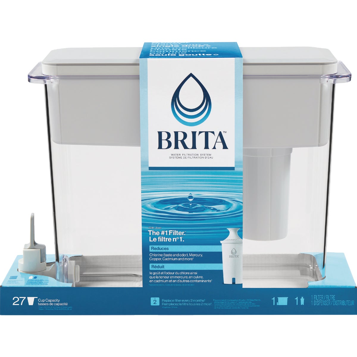 Brita 27 Cup Gray Ultramax Large Filtered Water Dispenser