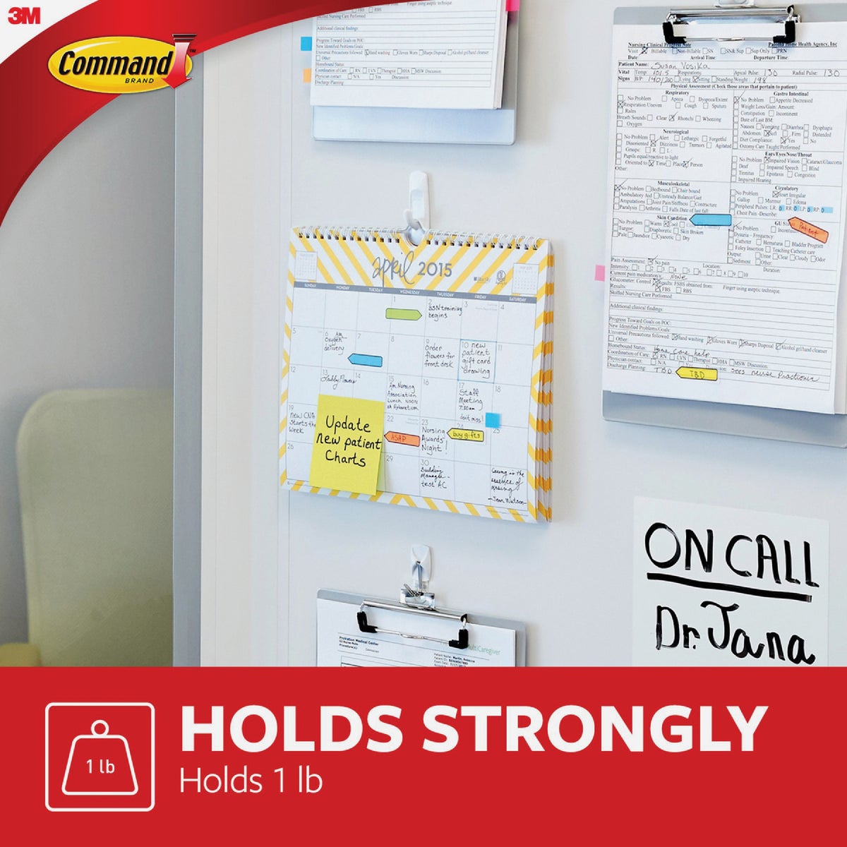 Command Large Utility Hook, White, 1 Hook, 2 Strips Image 2