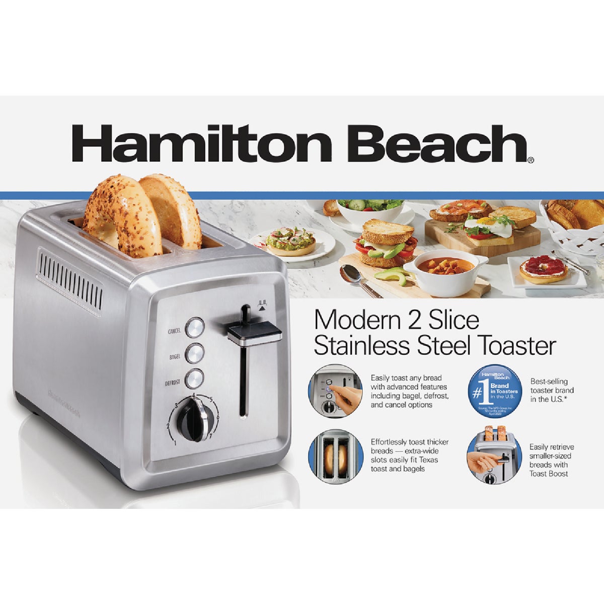 Hamilton Beach Modern 2-Slice Stainless Steel Toaster Image 3