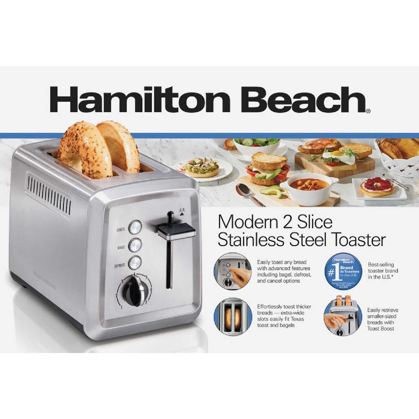 Hamilton Beach Modern 2-Slice Stainless Steel Toaster Image 3