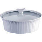 Corningware 2-1/2 Qt. Stoneware French White Round Covered Casserole Dish Image 1