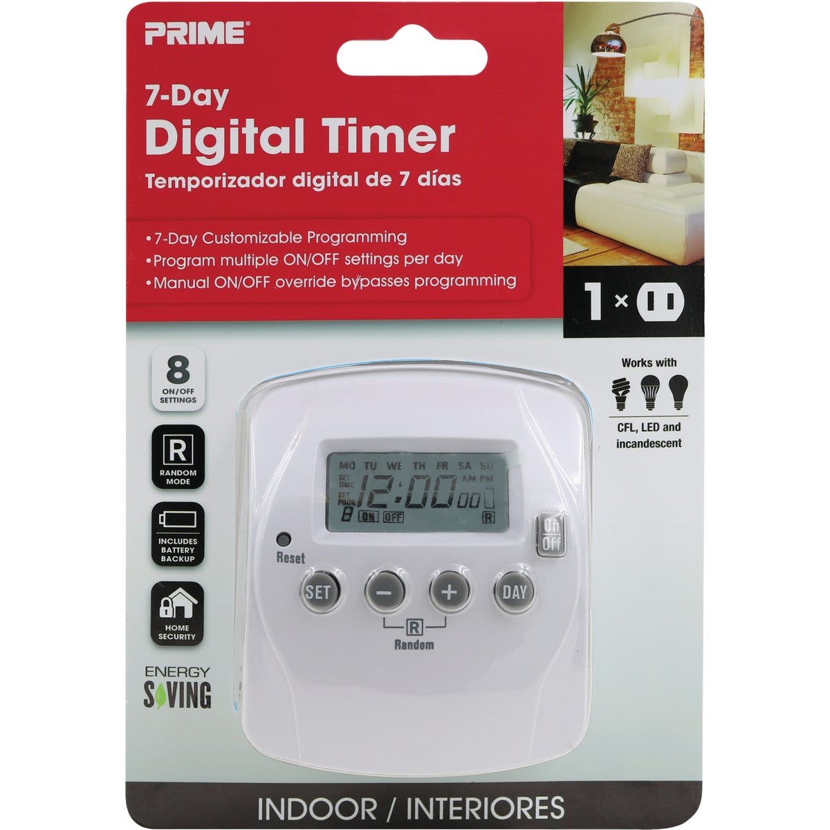 Prime 125V Indoor 7-Day Digital Timer Image 3