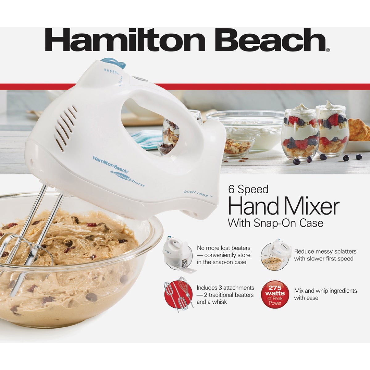 Hamilton Beach 6-Speed White Hand Mixer Image 5