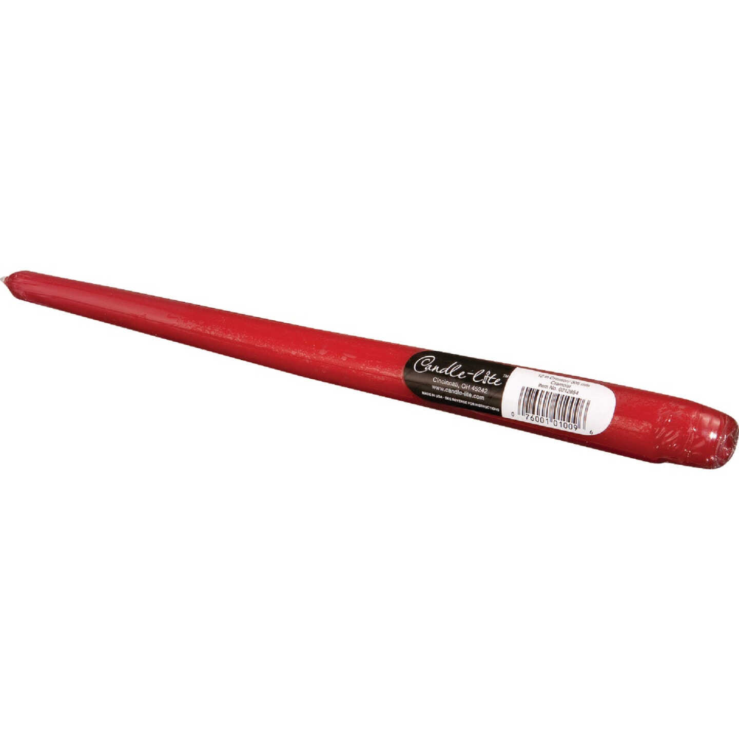 Candle-Lite 12 In. Crimson Taper Candle Image 1