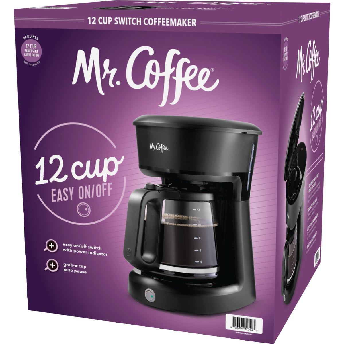 Mr. Coffee Programmable Coffee Maker, 12-Cup Coffee Maker, Black Image 6