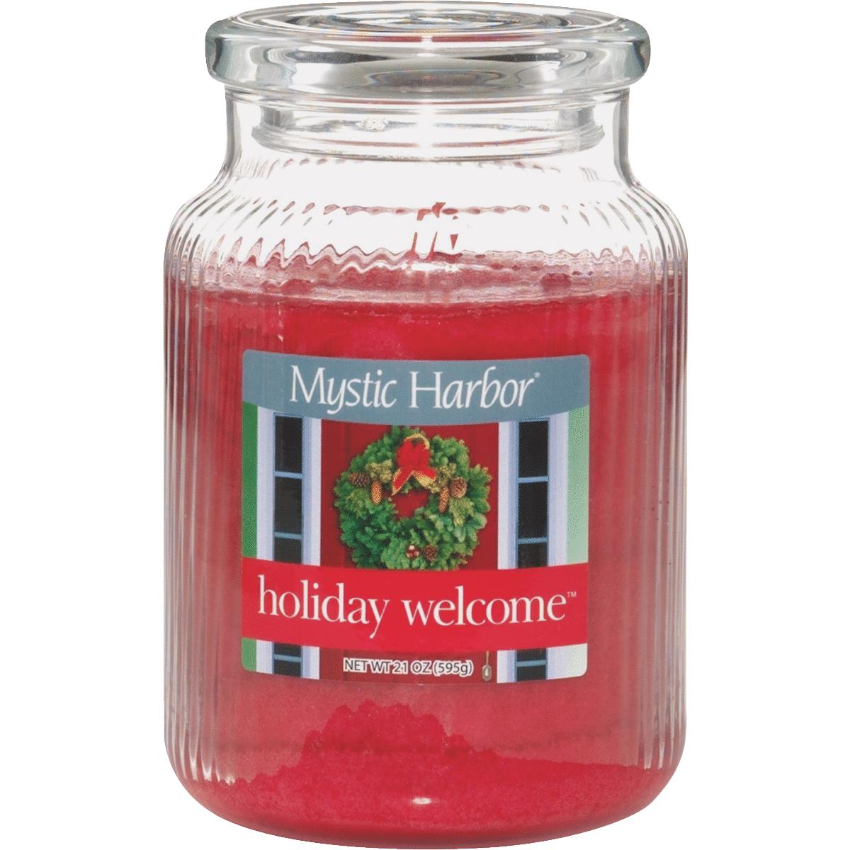 LRG HOLIDAY WELCM CANDLE Image 1