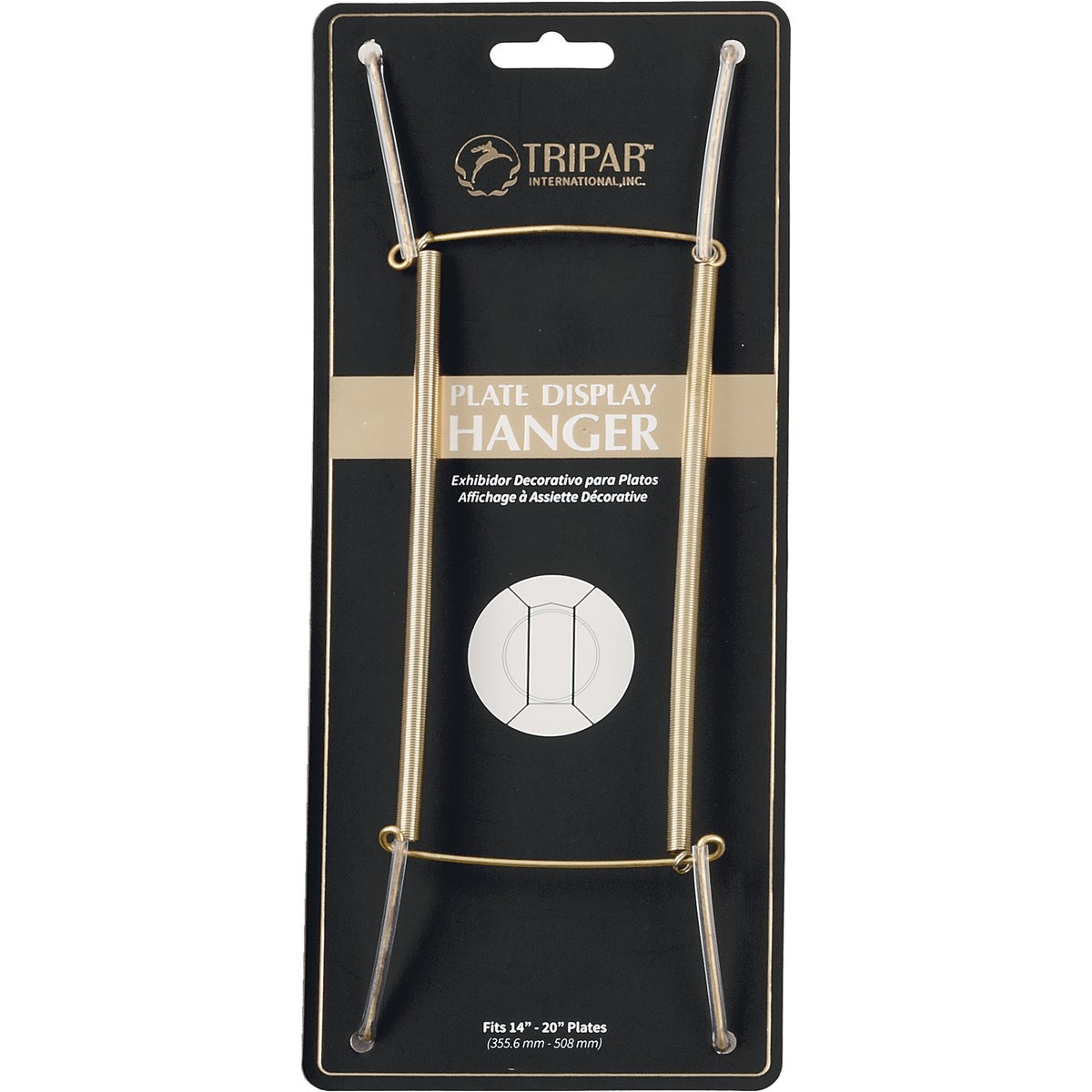 Tripar 14 In. to 20 In. Brass Wire Plate Hanger, 2 Lb. Weight Capacity