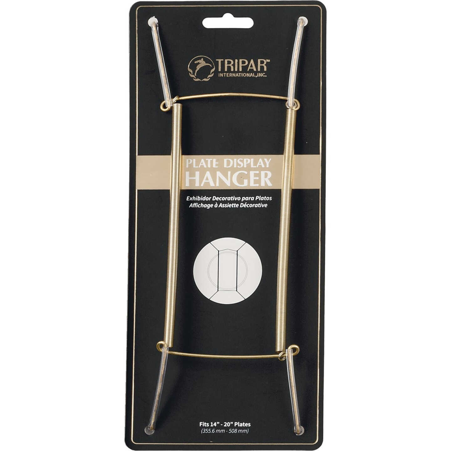 Tripar 14 In. to 20 In. Brass Wire Plate Hanger, 2 Lb. Weight Capacity Image 1