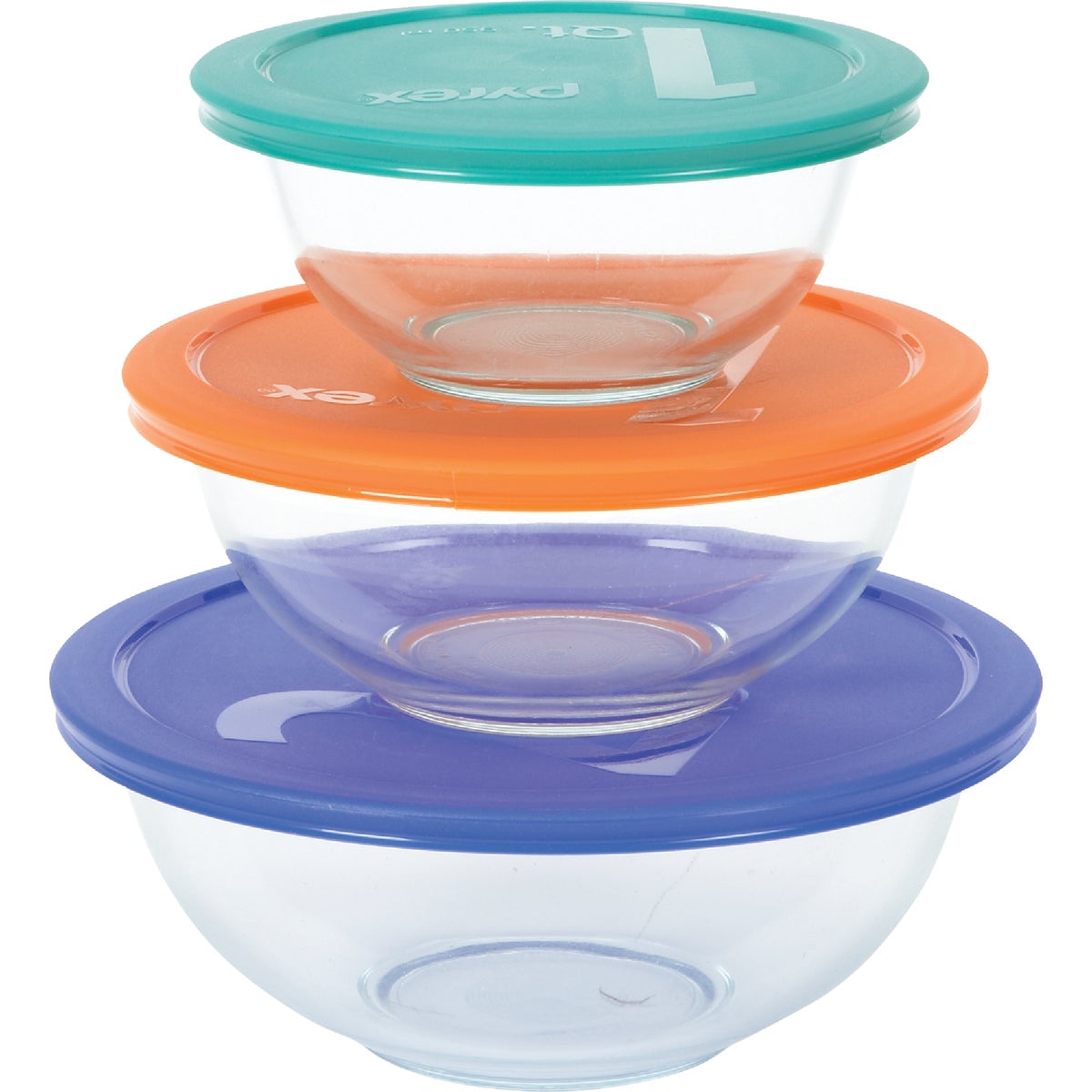 Pyrex Smart Essentials Covered Glass Pyrex Bowl Set (6-Piece)