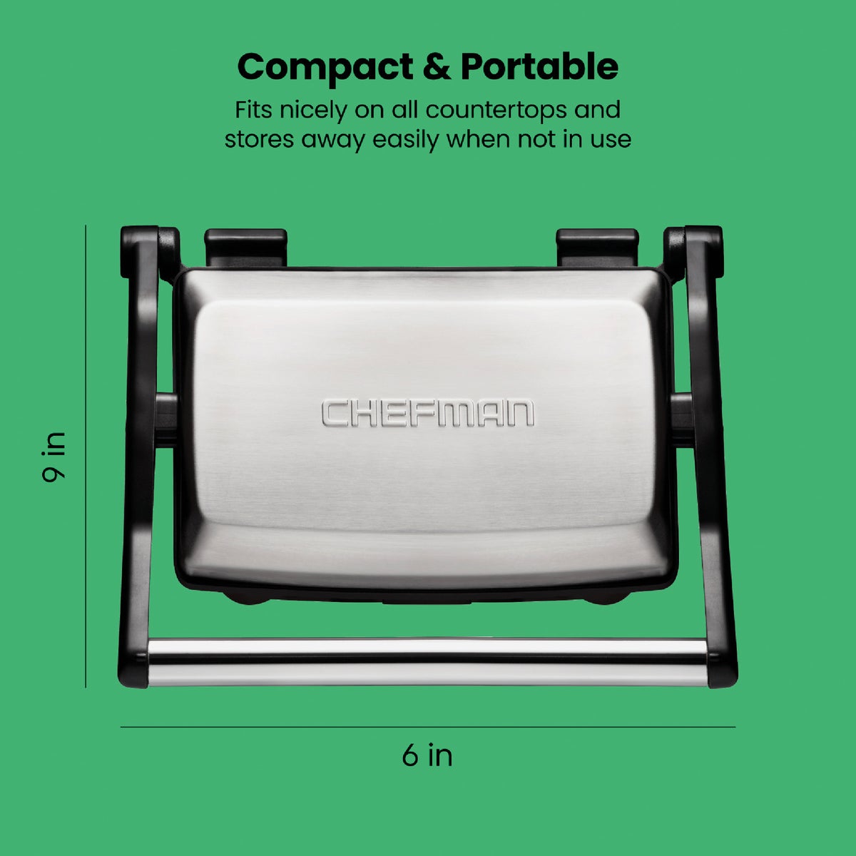 Chefman Electric Panini Press Grill and Gourmet Sandwich Maker (2 Slice) Image 8