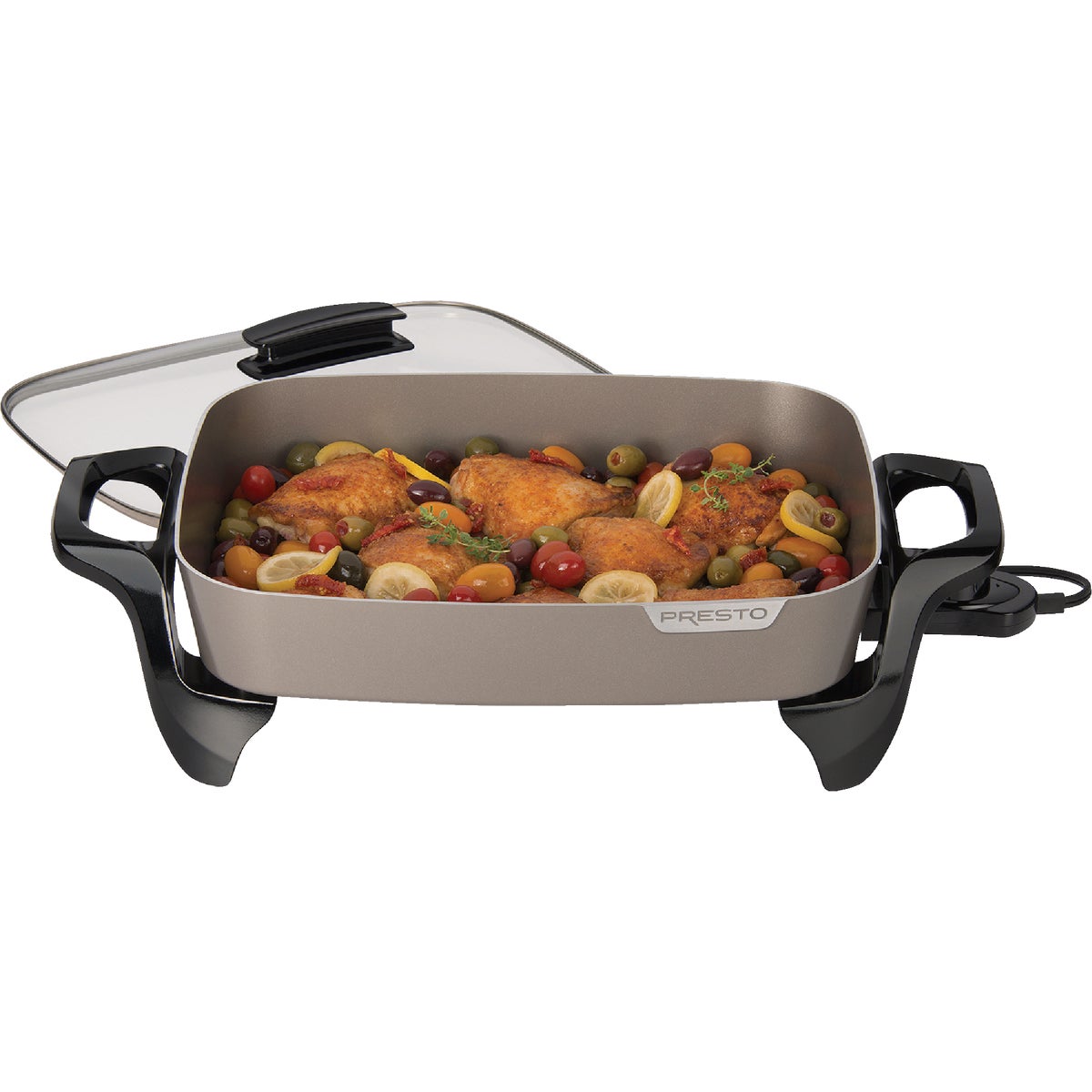 Presto 16 In. Ceramic Electric Skillet with Glass Cover Image 2