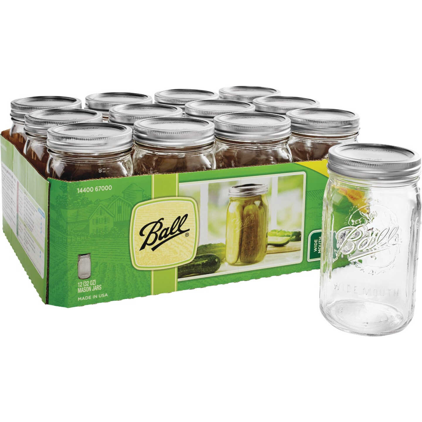 Ball 1 Quart Wide Mouth Mason Canning Jar (12-Count) Image 1