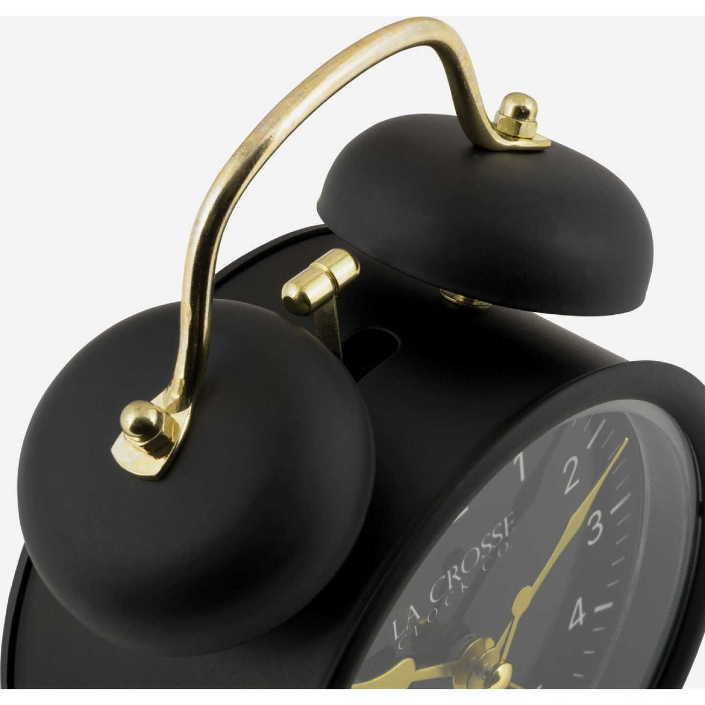 La Crosse Clock Co. Black Twin Bell Alarm Clock Image 3