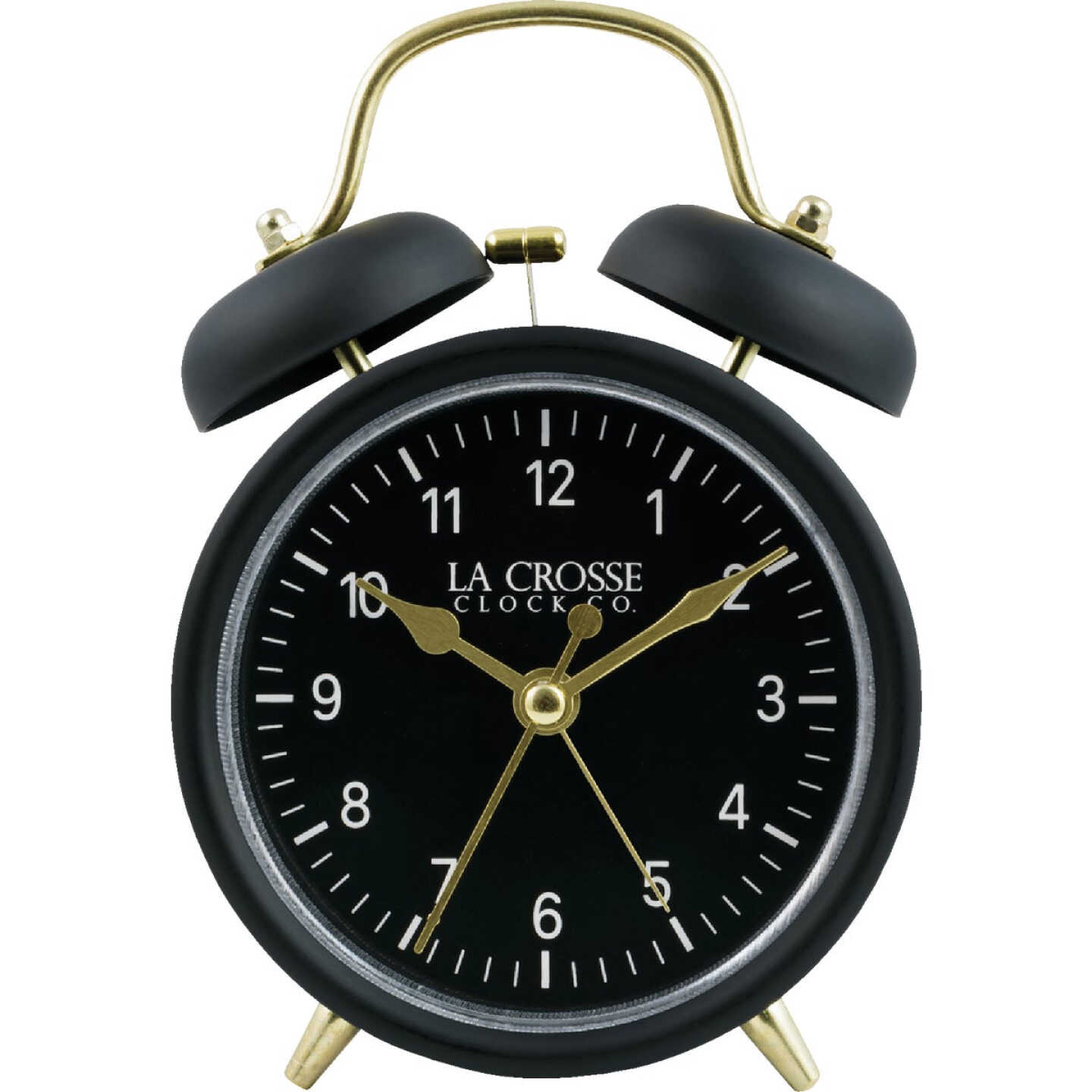 La Crosse Clock Co. Black Twin Bell Alarm Clock Image 6