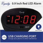 La Crosse Technology Equity 0.9 In. Red LED Alarm Clock with USB Charging Port Image 3
