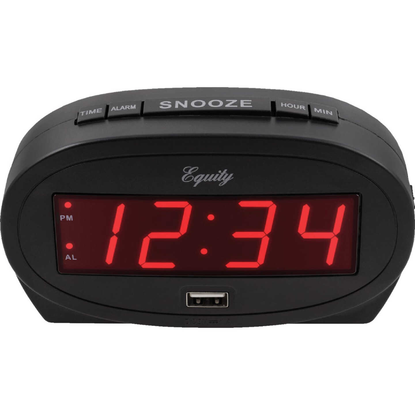 La Crosse Technology Equity 0.9 In. Red LED Alarm Clock with USB Charging Port Image 4