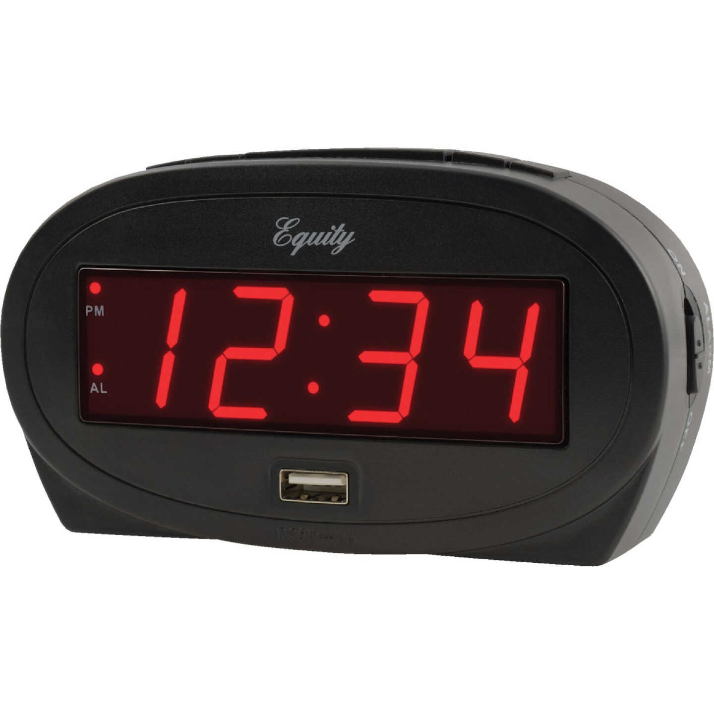 La Crosse Technology Equity 0.9 In. Red LED Alarm Clock with USB Charging Port Image 1