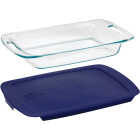 Pyrex Easy Grab 3 Qt. Glass Oblong Baking Dish with Lid Image 1