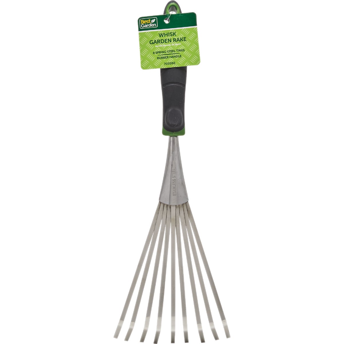 Best Garden 7 In. Steel Fan Hand Whisk Garden Rake (6-Tine) Image 2