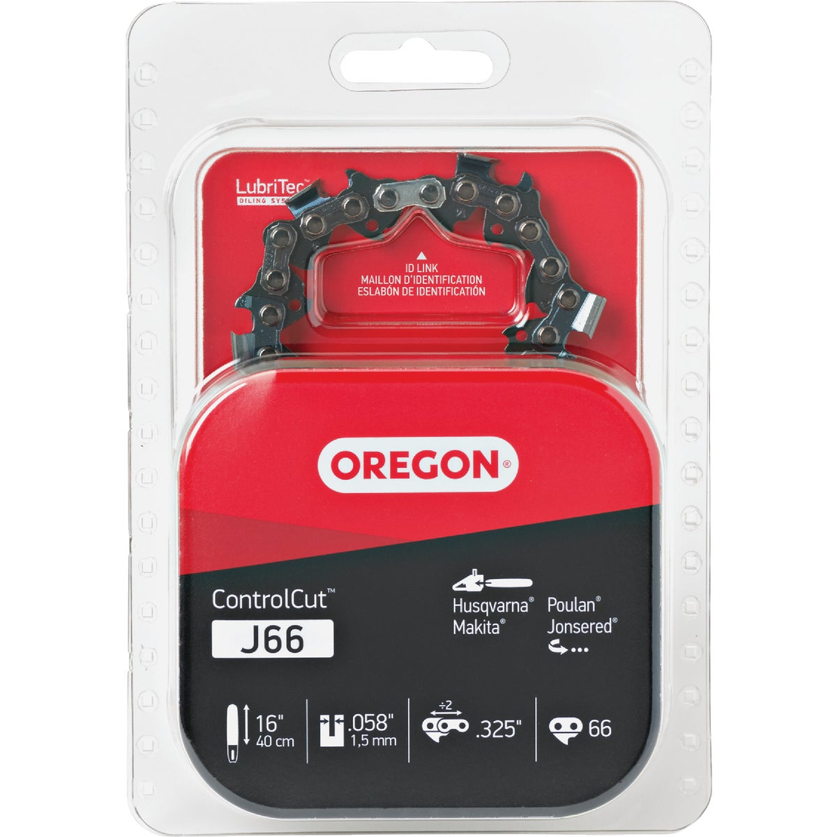 Oregon J66 ControlCut Saw Chain for 16 in. Bar - 66 Drive Links - fits Husqvarna, Poulan, Makita, Jonsered and others Image 1
