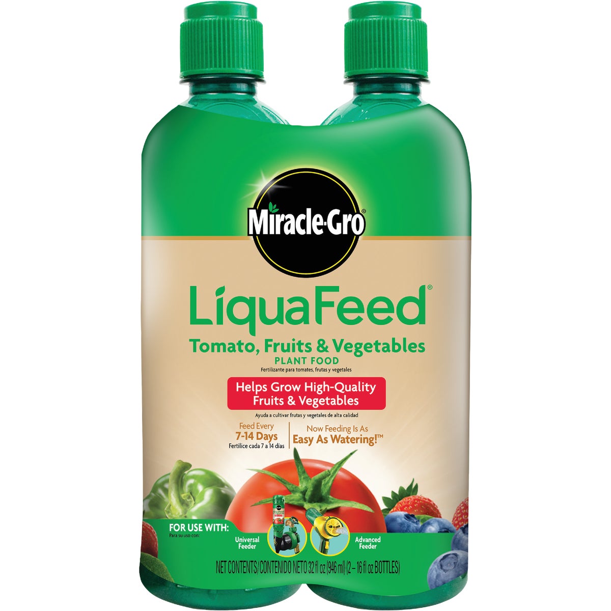 Miracle-Gro LiquaFeed 16 Oz. Liquid Tomato, Fruits & Vegetables Plant Food (2-Pack)