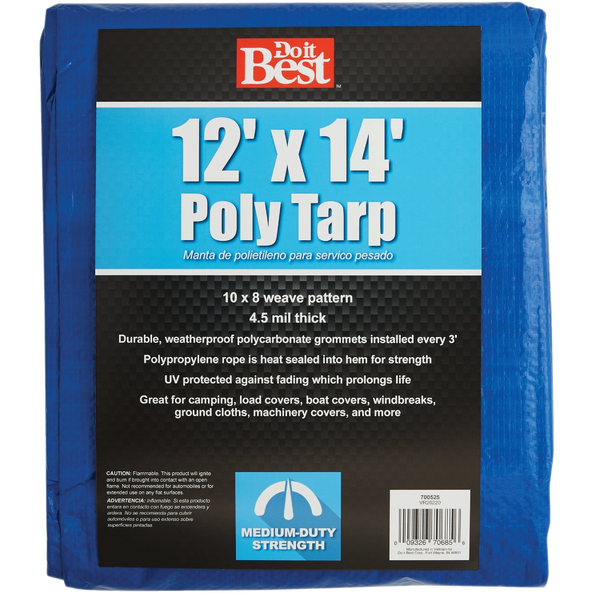 Do it Best Blue Woven 12 Ft. x 14 Ft. Medium Duty Poly Tarp Image 1