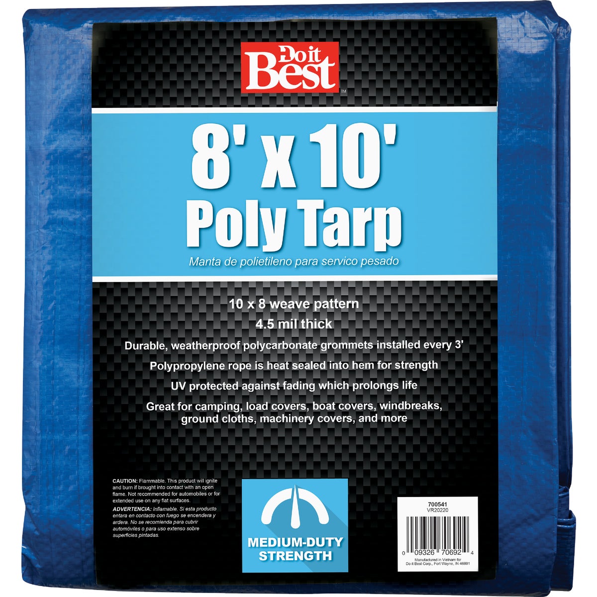 Do it Best Blue Woven 8 Ft. x 10 Ft. Medium Duty Poly Tarp Image 1