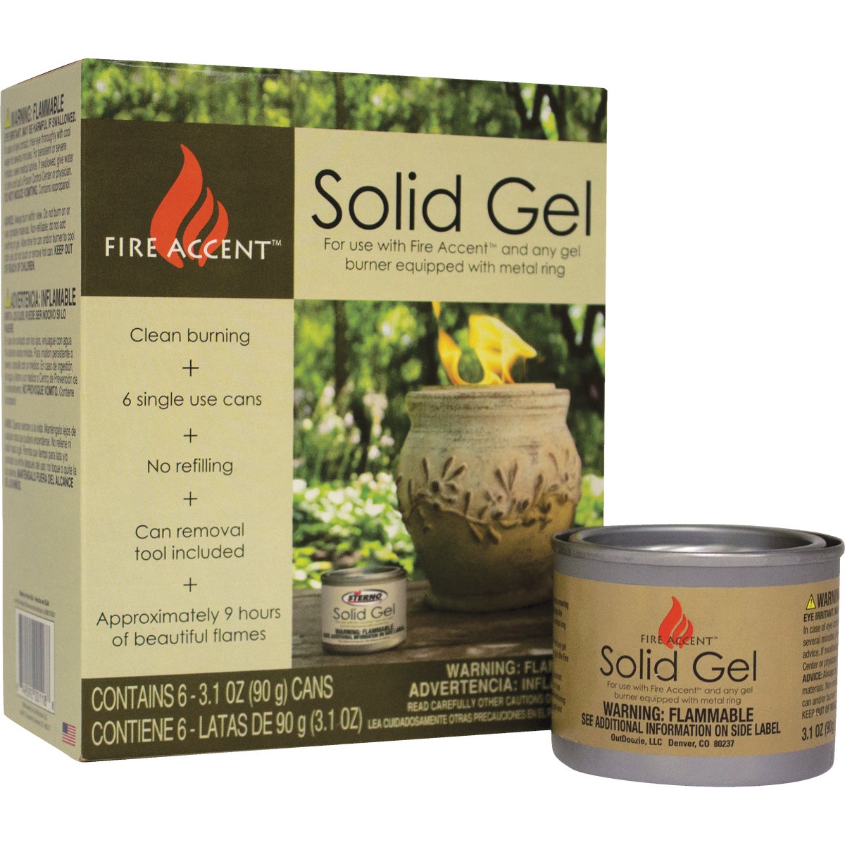 Fire Accent 3.1 Oz. Clean Burning Solid Gel Fuel (6-Pack)