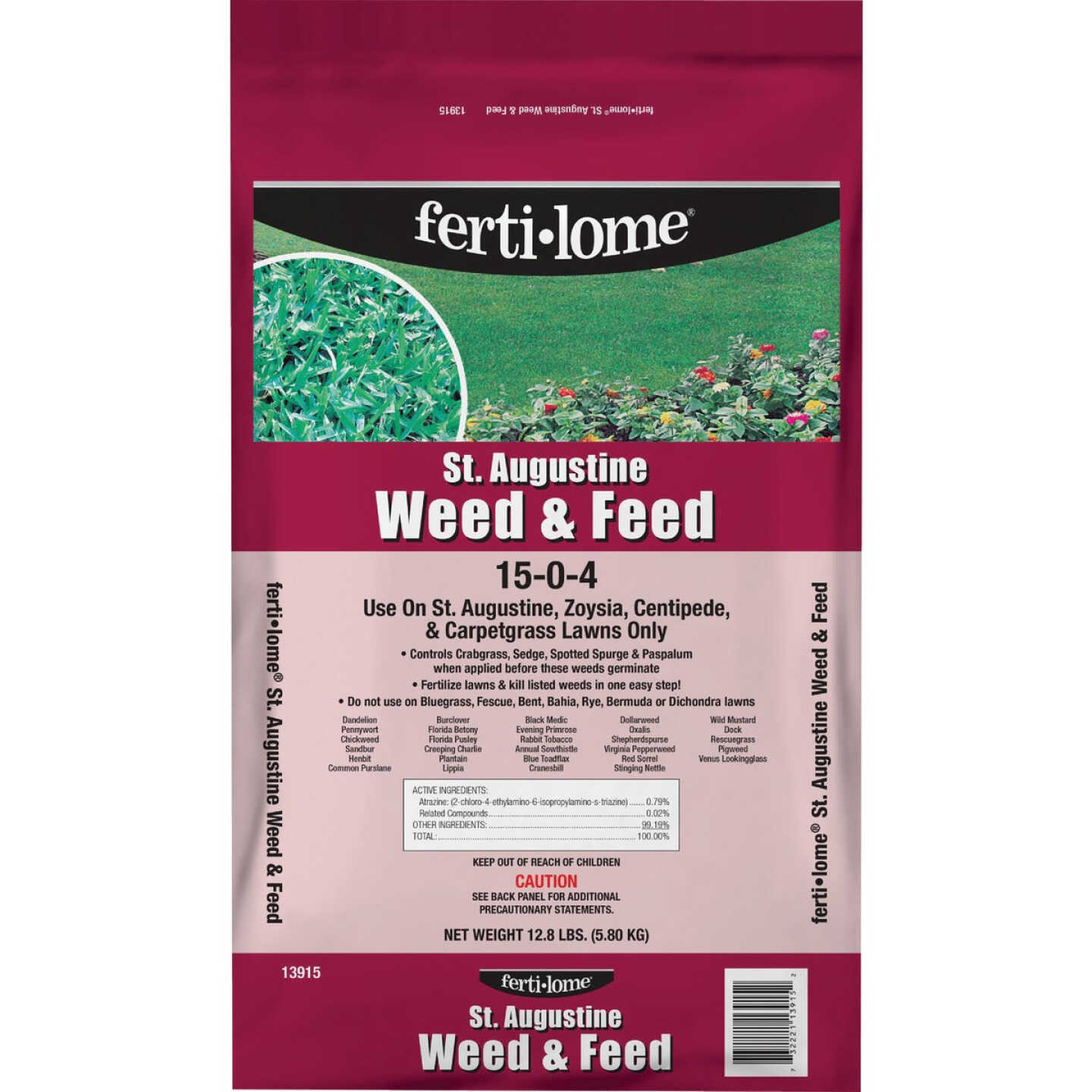 Ferti-lome St. Augustine Weed & Feed 12.8 Lb. 2000 Sq. Ft. 15-0-4 Lawn Fertilizer with Weed Killer Image 1