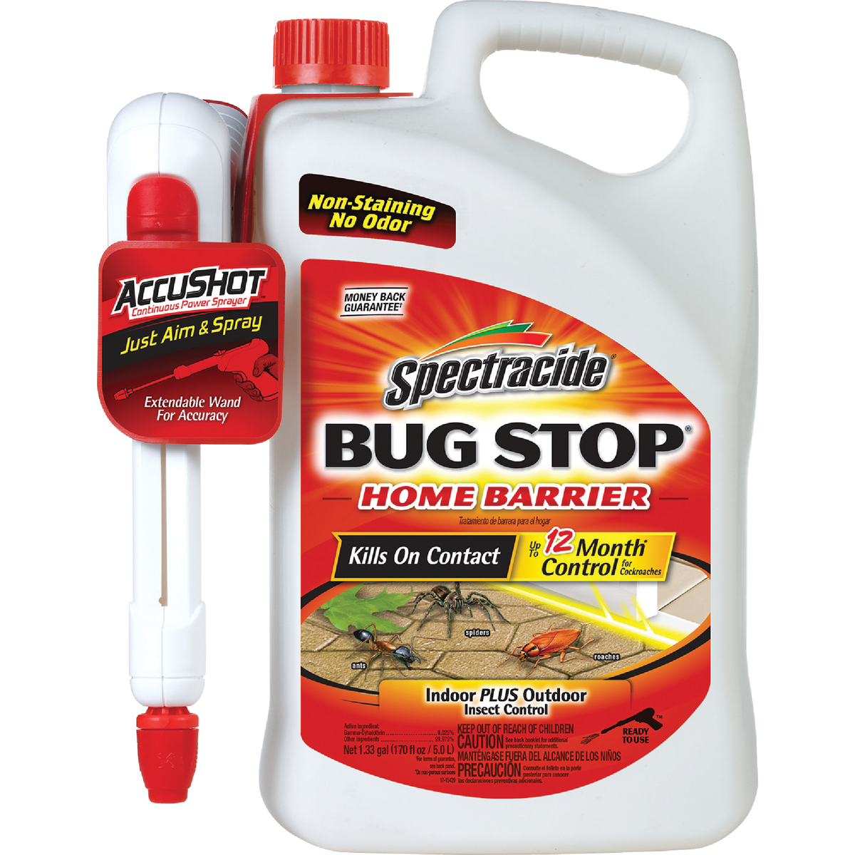 Spectracide Bug Stop Home Barrier 1.33 Gal. Ready To Use Battery-Powered Wand Sprayer Insect Killer Image 1