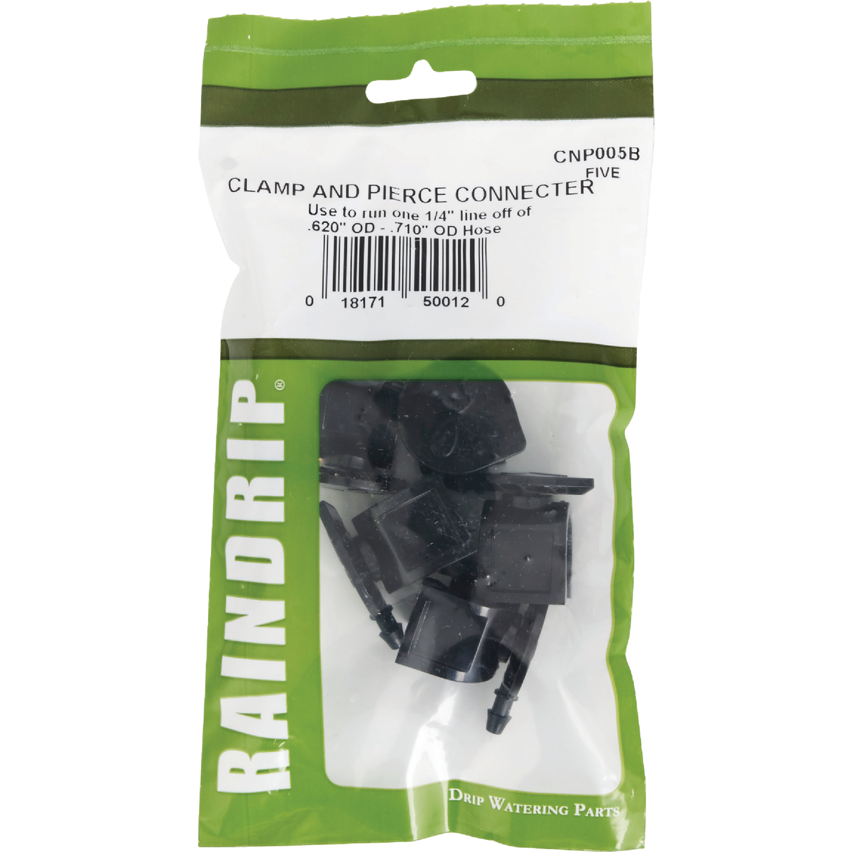 Raindrip Clamp & Pierce 5/8, 1/2, 0.710 In. Tubing Connector (5-Pack) Image 2