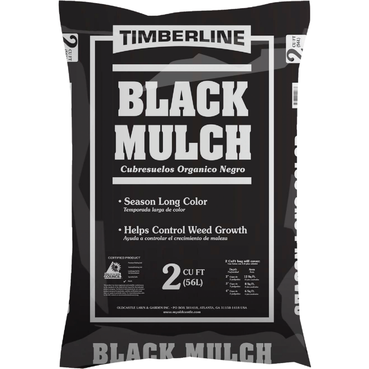 Timberline 2 Cu. Ft. Dyed Black Shredded Hardwood Mulch Image 1