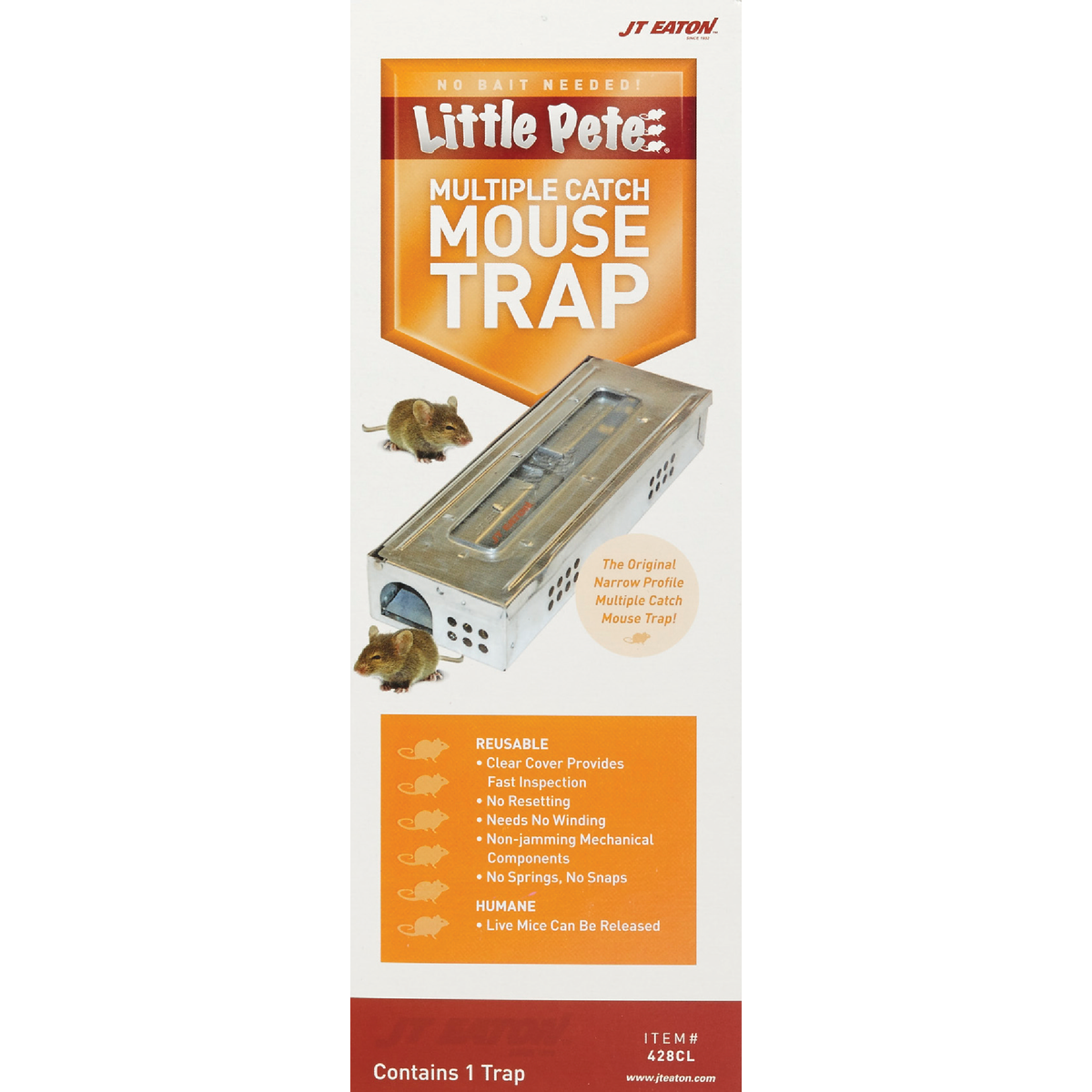 JT Eaton Little Pete Mechanical Mouse Trap with Clear Inspection Window (1-Pack) Image 2