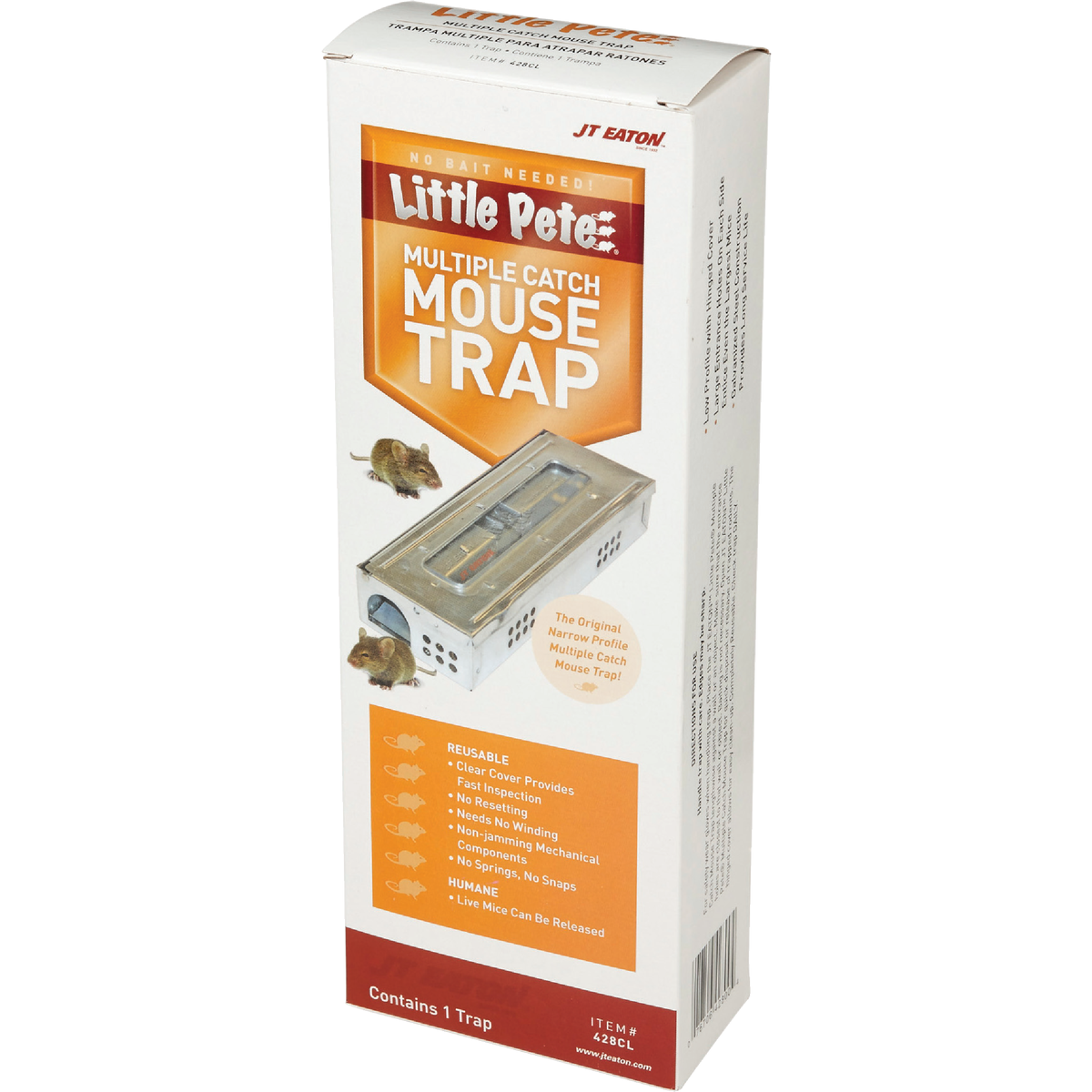 JT Eaton Little Pete Mechanical Mouse Trap with Clear Inspection Window (1-Pack) Image 3