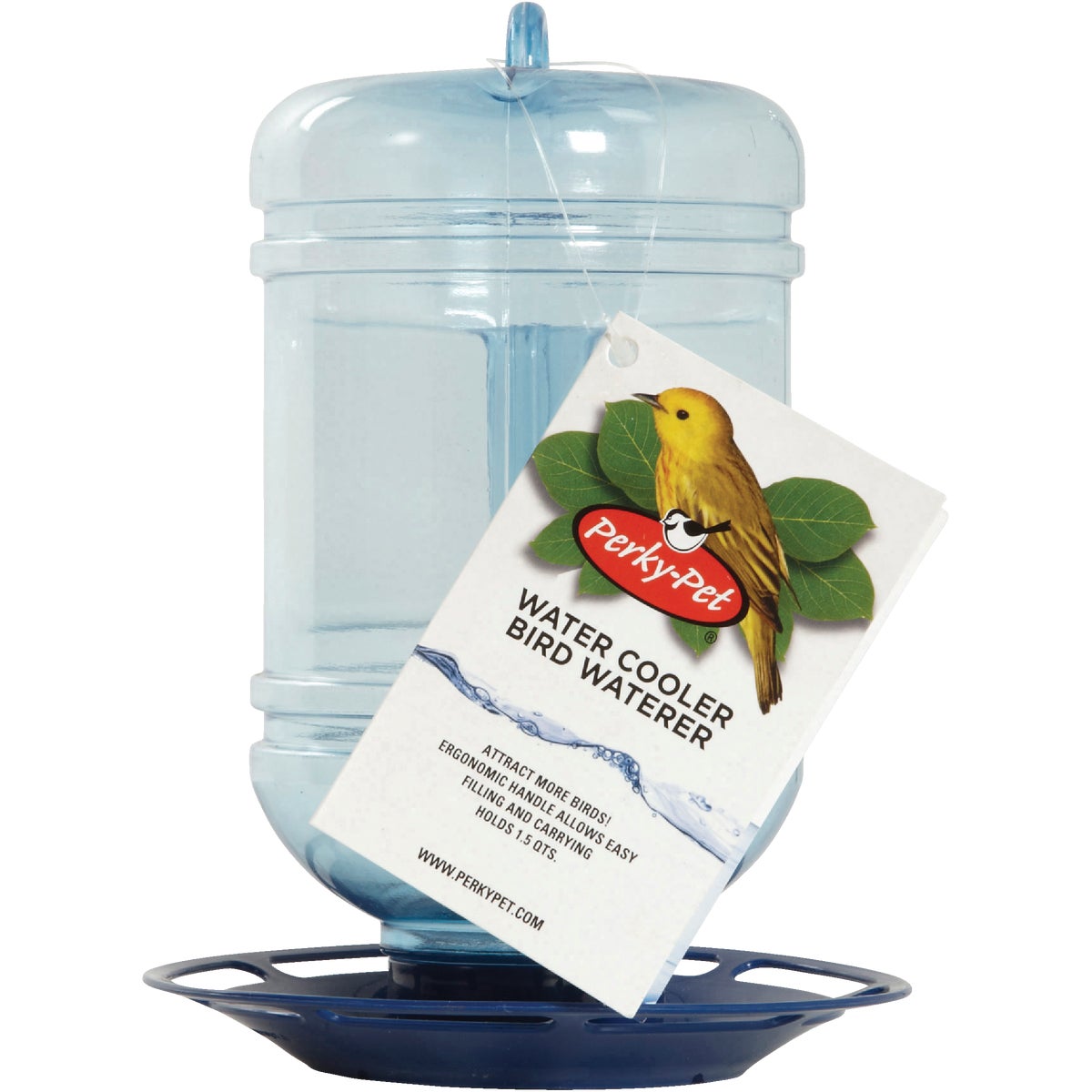 Perky-Pet 1.5 Qt. Blue Water Cooler Bird Waterer Image 2