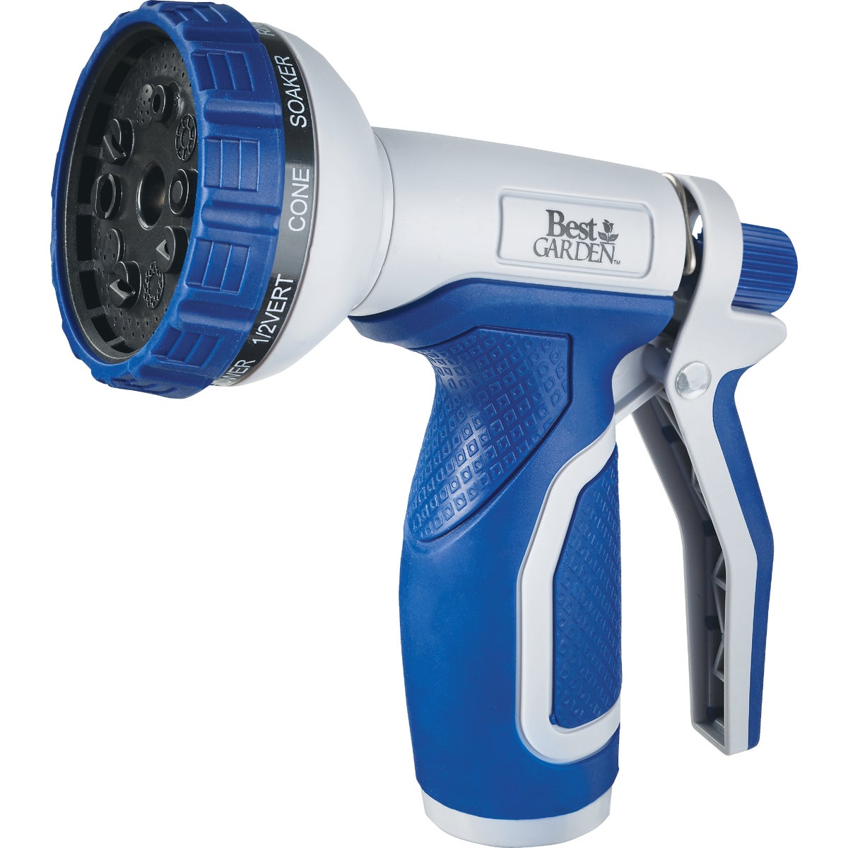 Best Garden Plastic 10-Pattern Nozzle, Blue & Gray Image 1