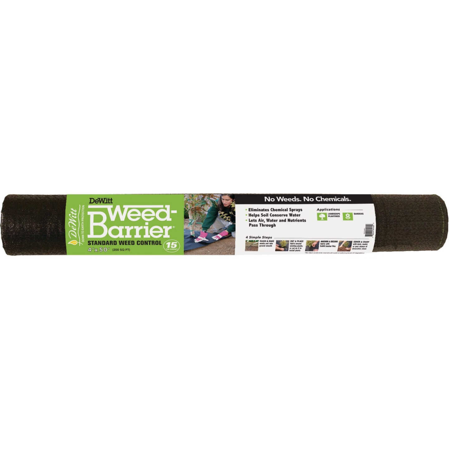 DeWitt Weed Barrier 4 Ft. W. x 50 Ft. L. Pointbond Polypropylene 15-Year Weed Control Landscape Fabric Image 1
