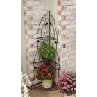 Best Garden Black Steel 45 In. Corner Plant Stand Image 2