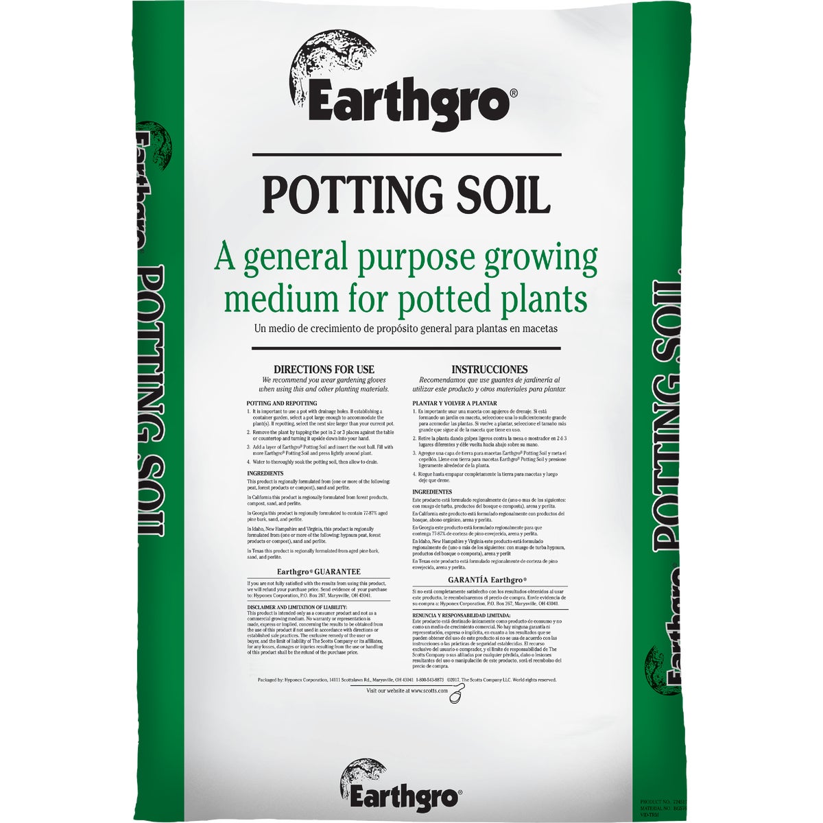 Earthgro 1 Cu. Ft. 52 Lb. All Purpose Indoor & Outdoor Plants Potting Soil
