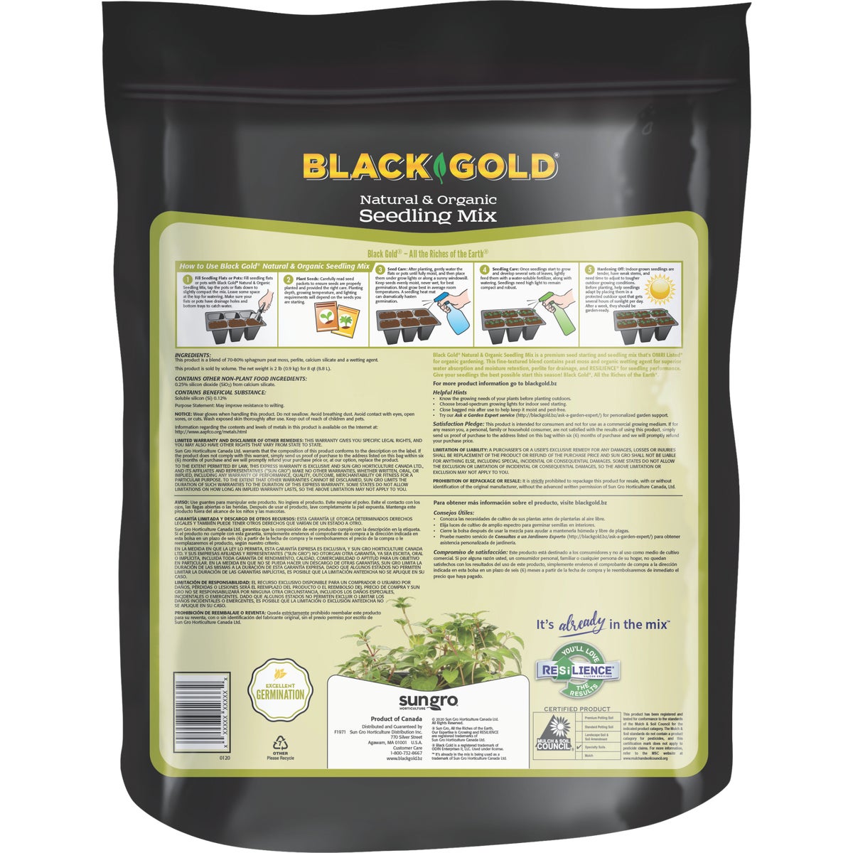 Black Gold 8 Qt. 6 Lb. All Purpose Container Potting Seed Starting Mix Image 5